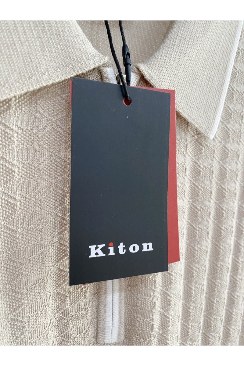 Kiton Вязаное поло бежевого цвета premium