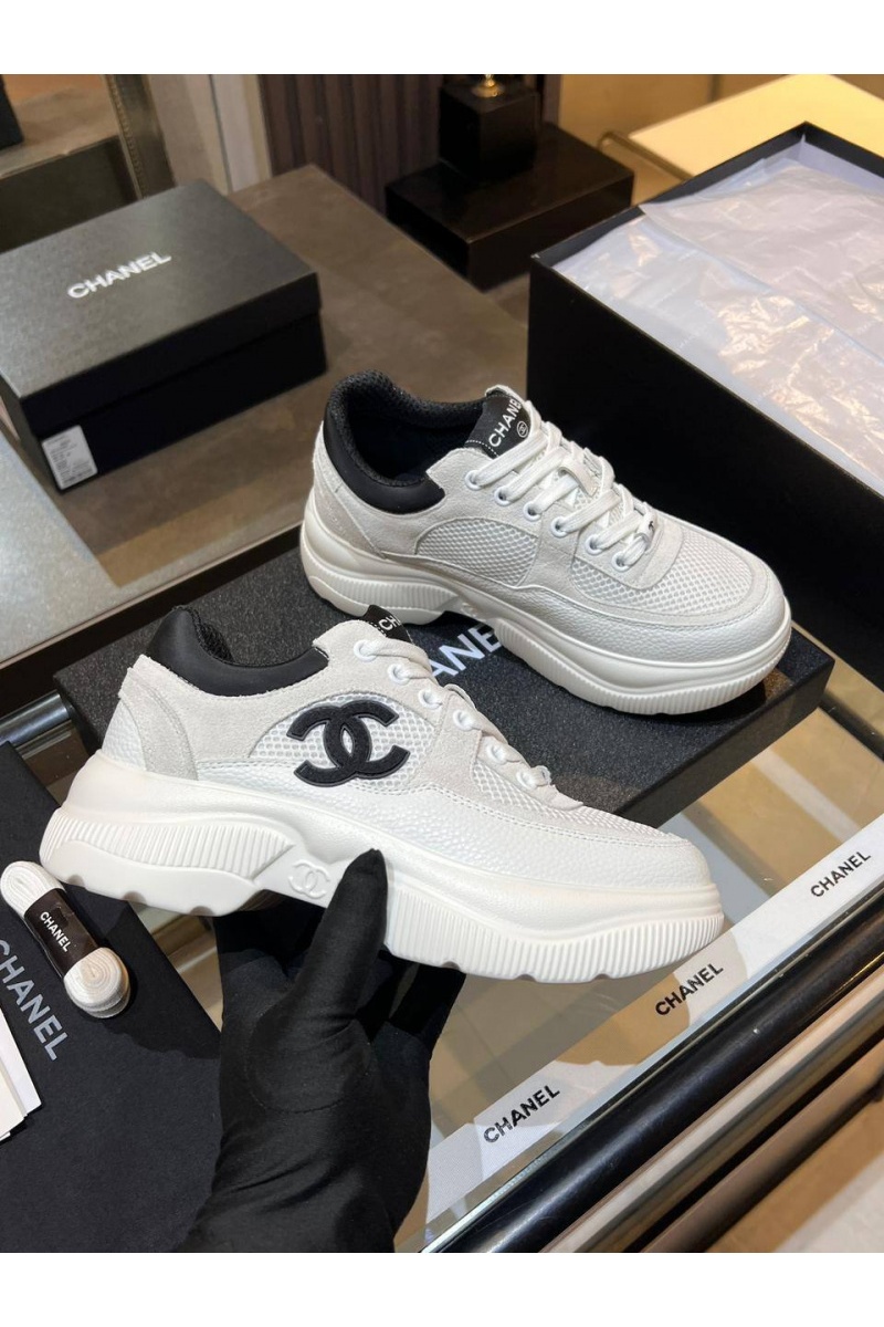 Chаnеl Белые женские кроссовки premium