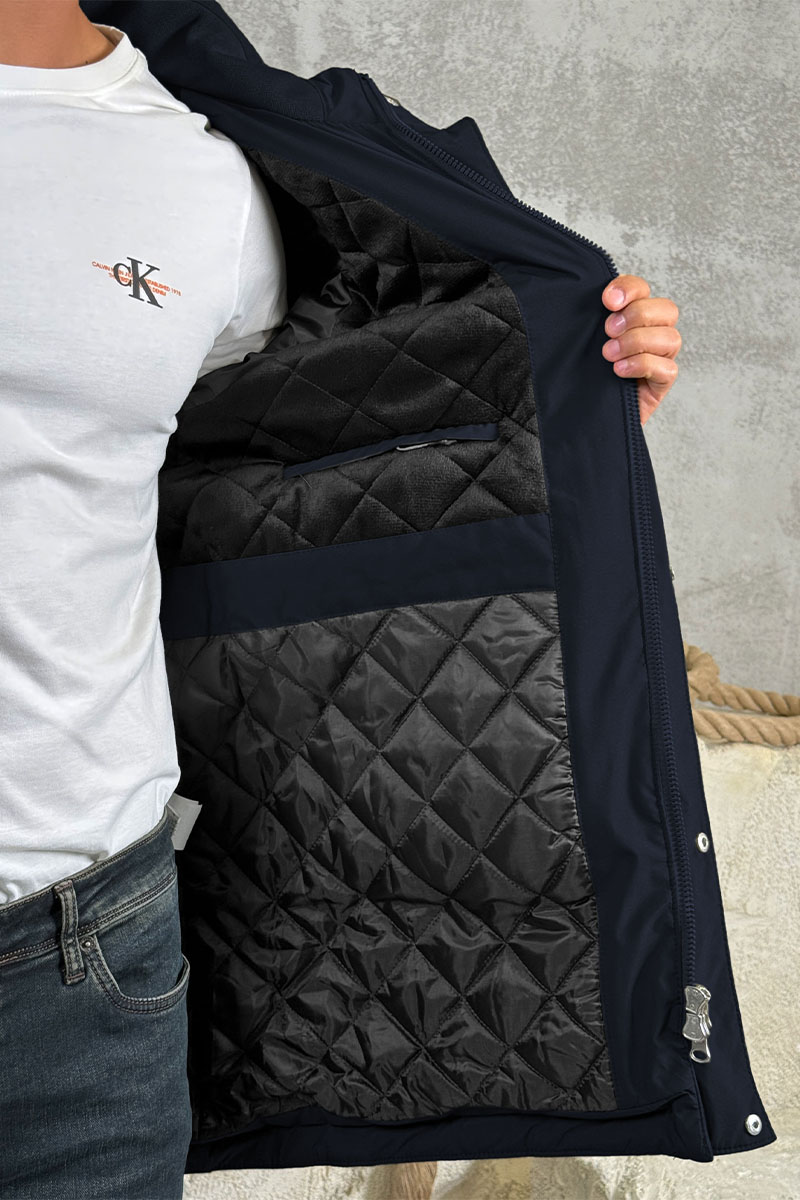 Loro Piana Парка тёмно-синего цвета logo-patch 