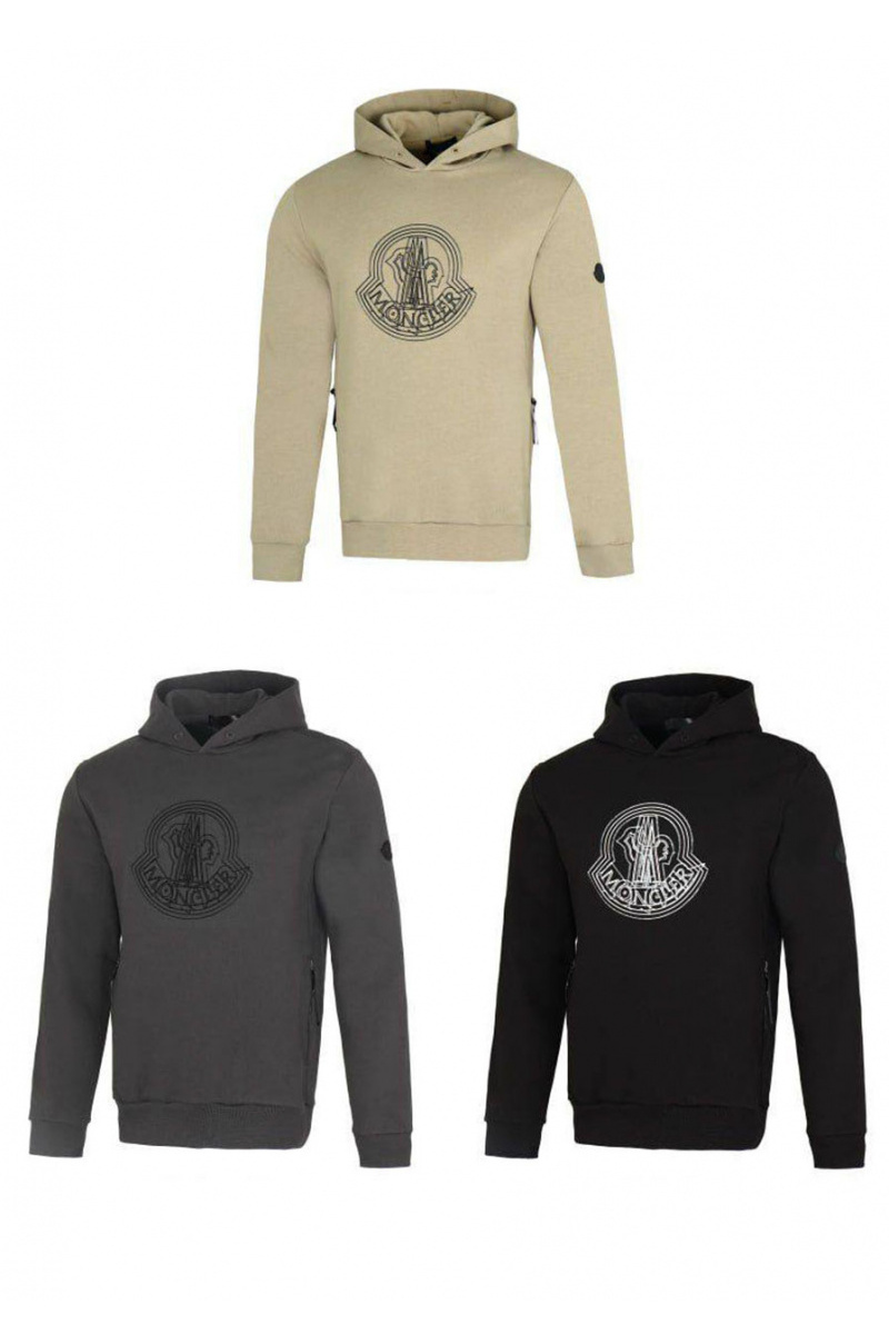 Moncler Мужское серое худи logo-print