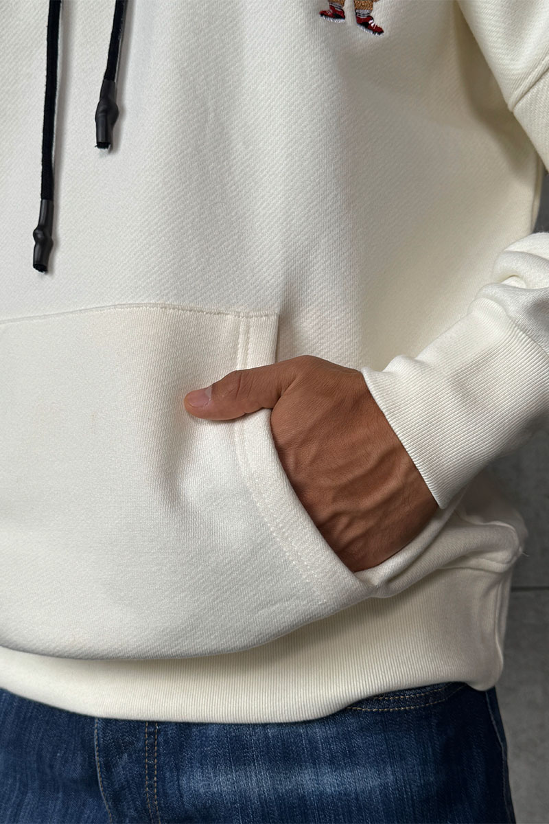 Palm Angels Утеплённое оверсайз худи "Pirate Bear" - White