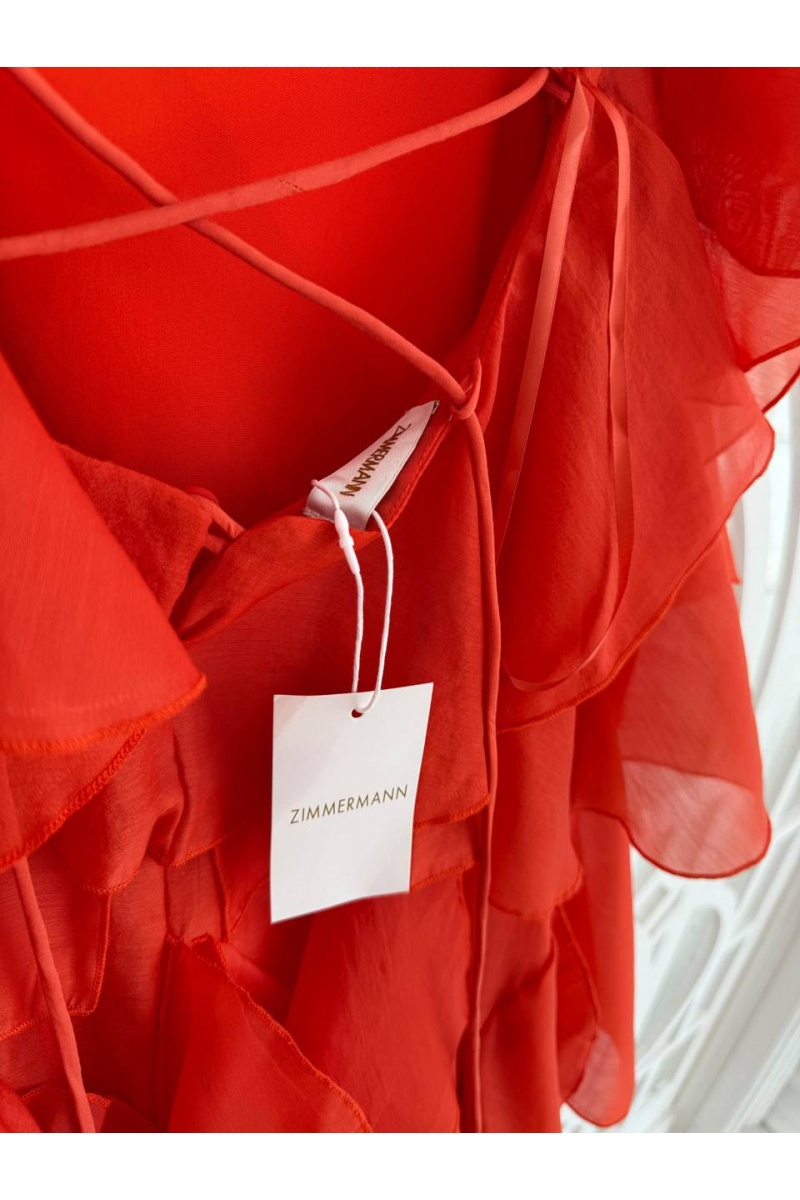 Zimmermann Женское воздушное платье красного цвета Zimmermann