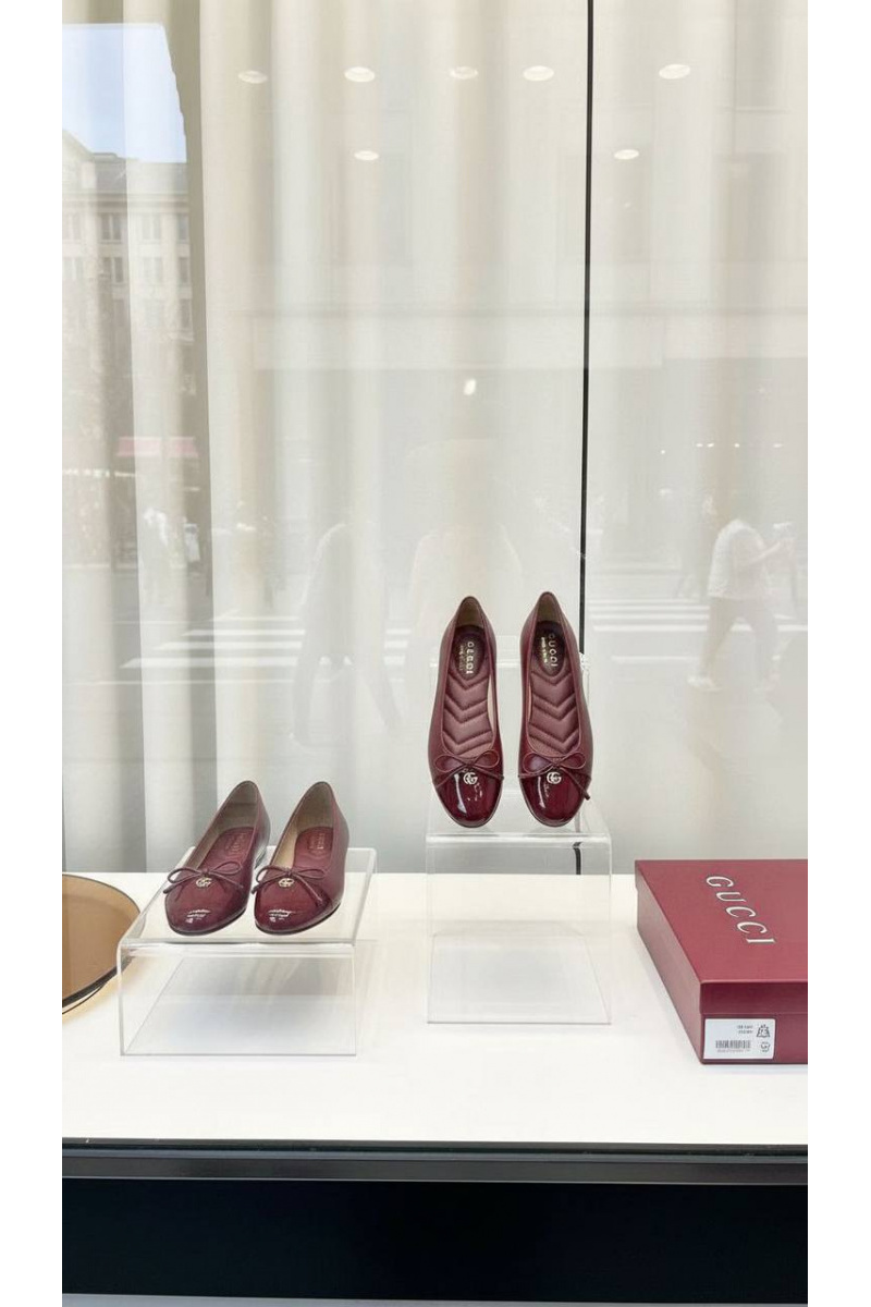 Gucci Женские кожаные балетки Double G premium