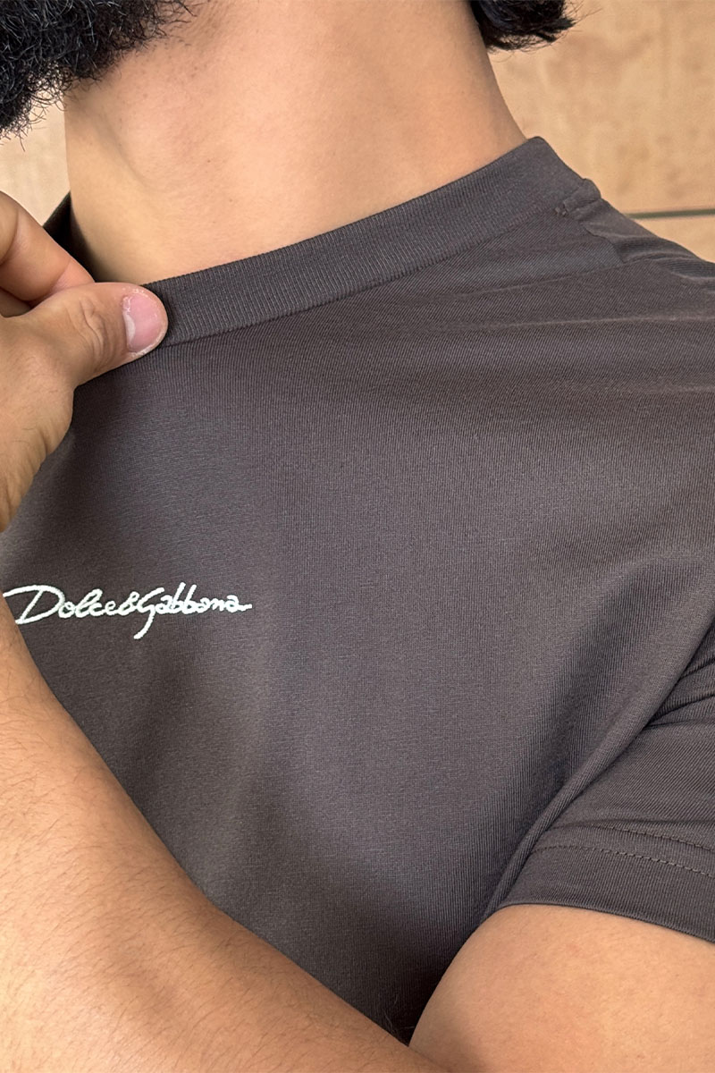 Dоlсе & Gаbbаnа Футболка коричневого цвета logo-embroidered