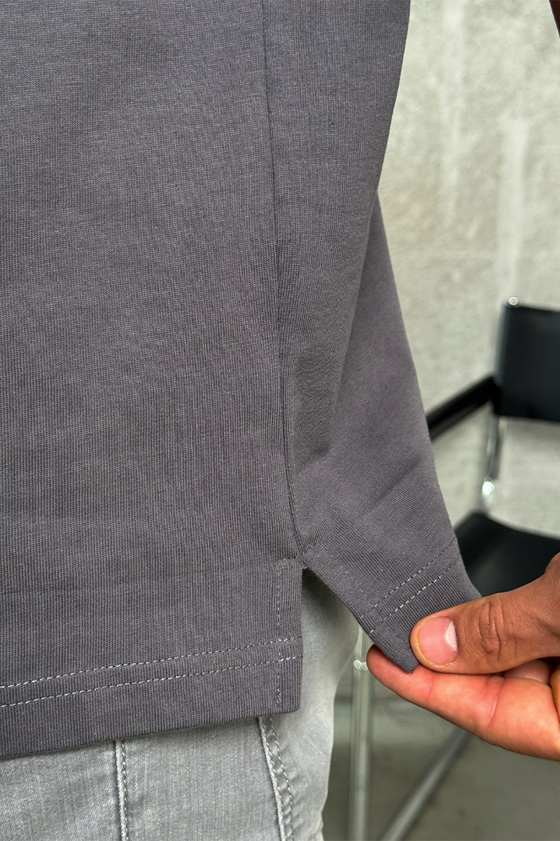 Designer Clothing Серая оверсайз футболка Wooyoungmi logo patch