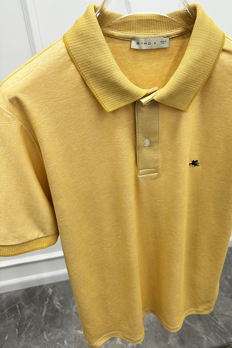 Etro Жёлтое поло с узором пейсли