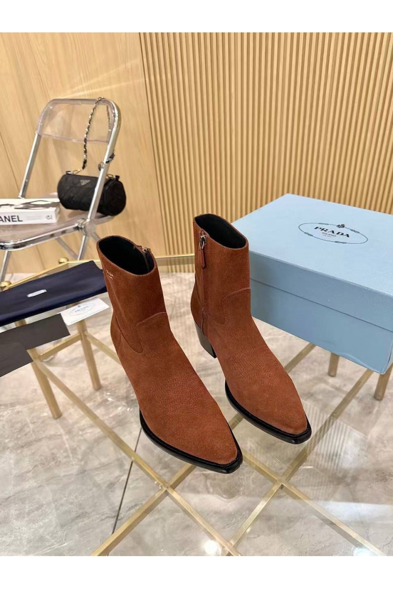 Prada Женские замшевые сапоги premium - Brown