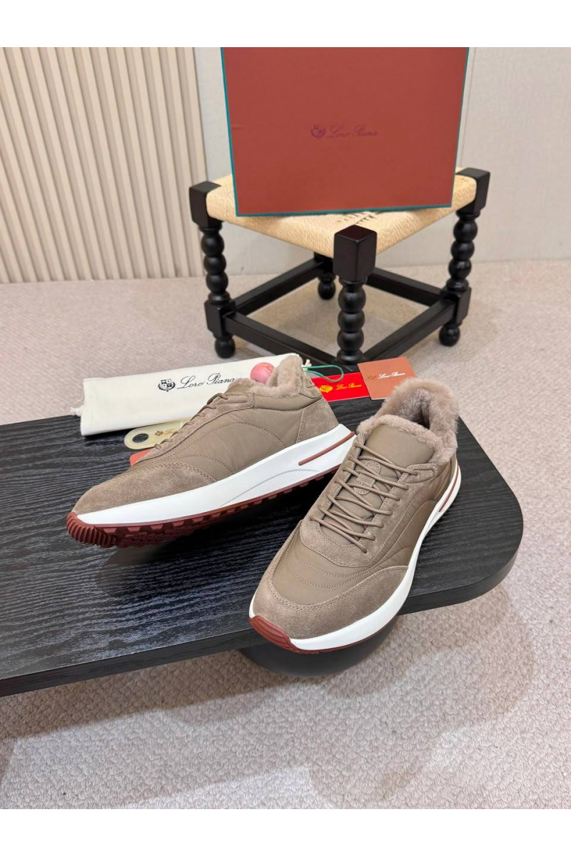 Loro Piana Кроссовки с мехом Week End Walk Evo premium