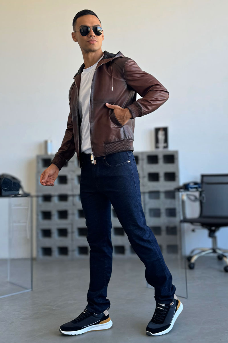 Designer Clothing Мужская кожаная куртка Berluti Premium