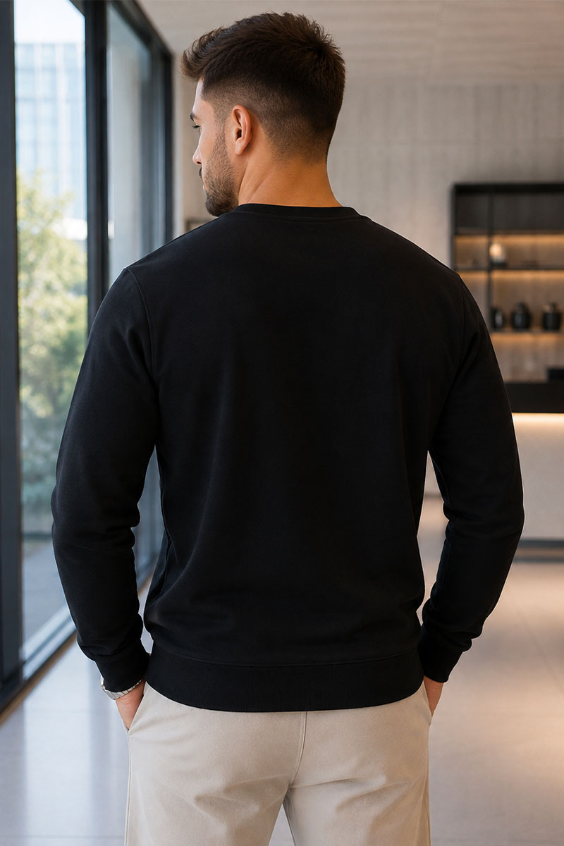 Emporio Armani EA7 Мужской чёрный свитшот logo-print 