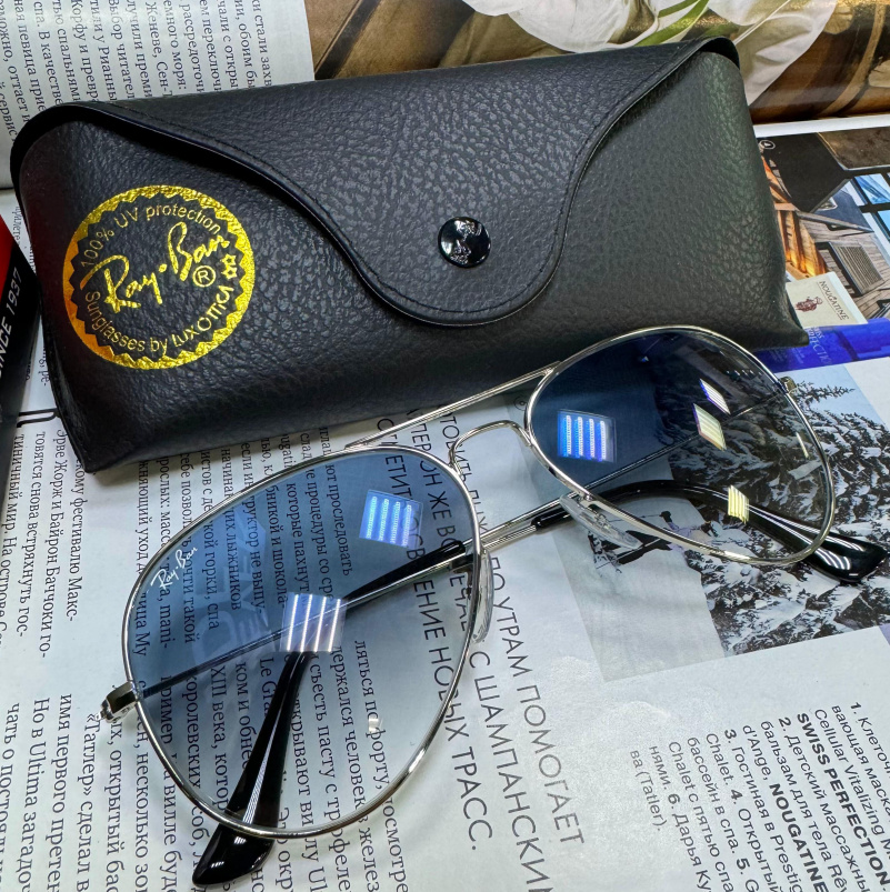 Ray Ban Солнцезащитные очки Aviator Large Metal - Blue
