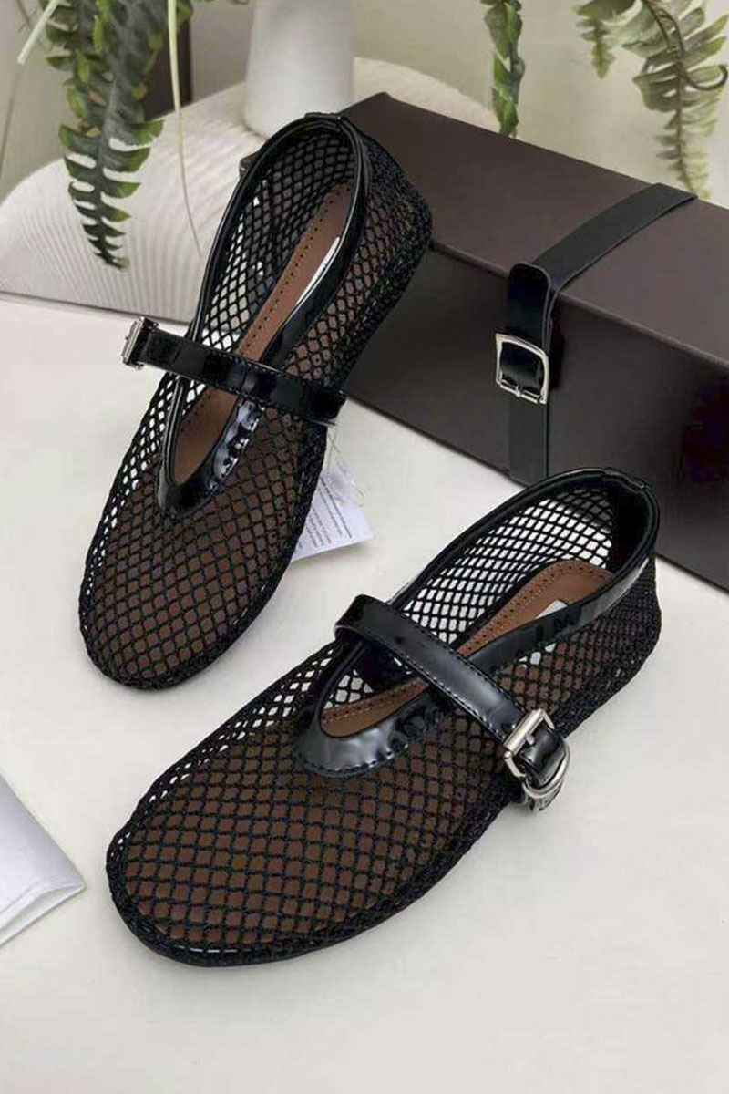 Designer Clothing Женские плетёные балетки Alaia Fishnet Ballet premium