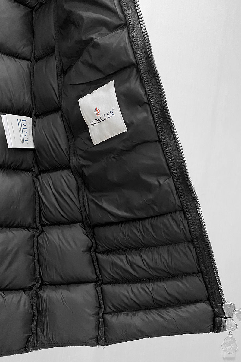 Moncler Женская брендовая парка тёмно-серого цвета