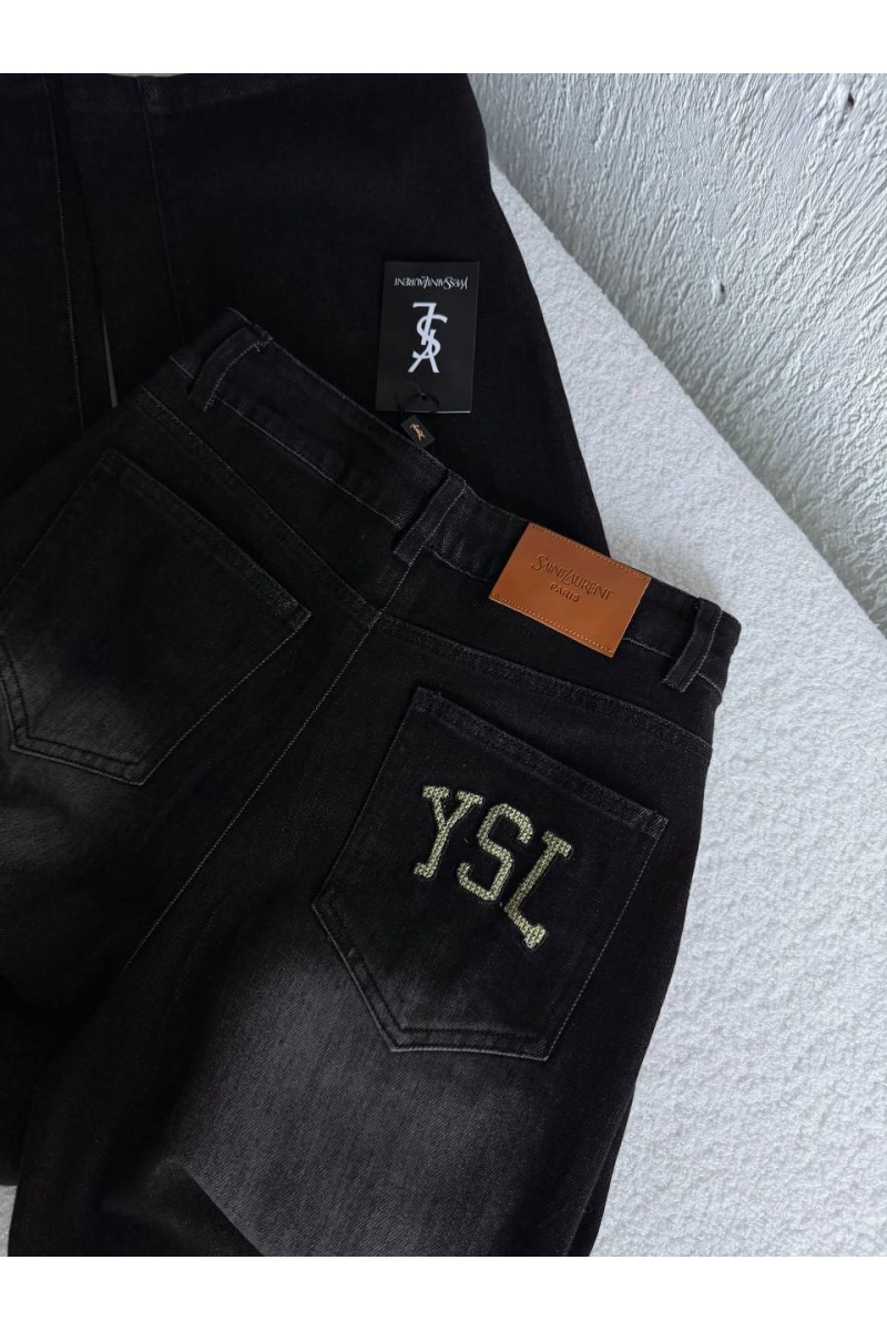 Yves Saint Laurent Женские чёрные джинсы premium