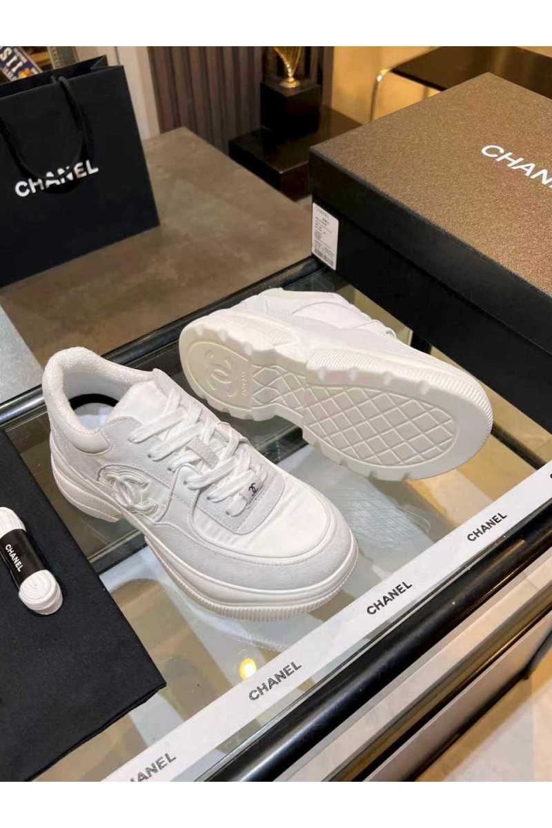 Chаnеl Белые женские кроссовки premium