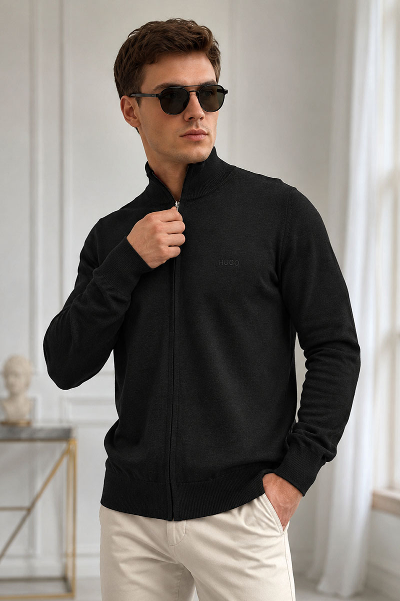 Hugо Воss Мужская кофта zip-up - Black
