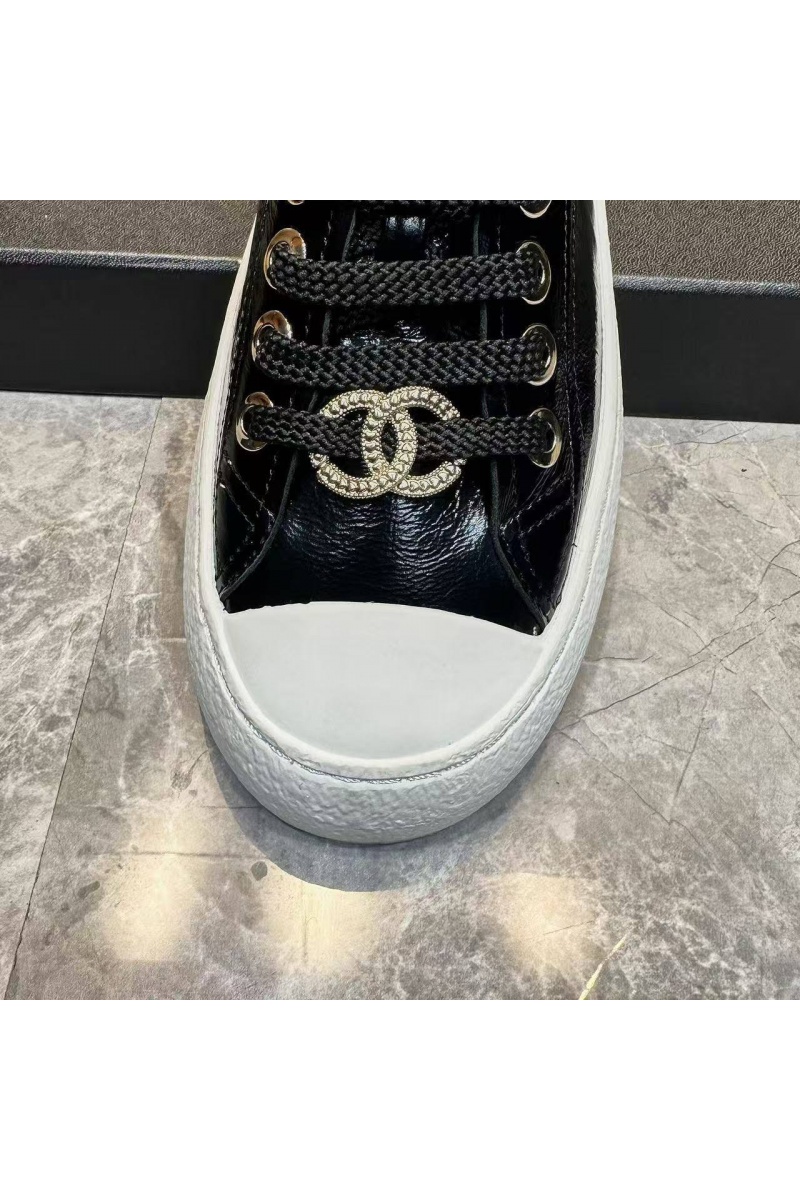 Chаnеl Женские кожаные кроссовки Chanel premium