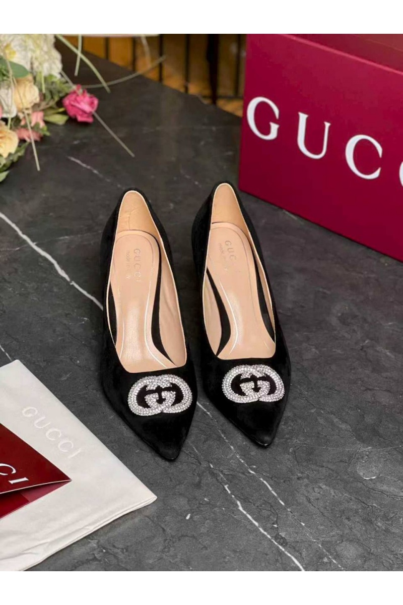 Gucci Женские замшевые туфли GG premium
