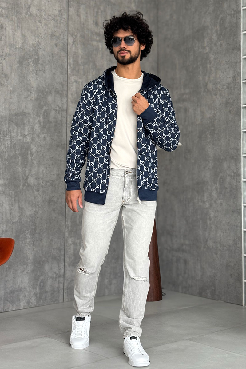 Gucci Двусторонняя кофта GG monogram - Navy 