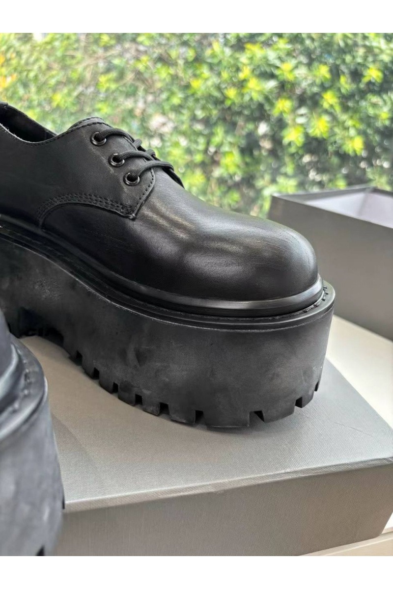 Balenciaga Женские кожаные ботинки Strike Platform Derby premium