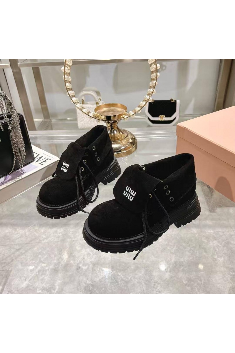 MIU MIU Женские замшевые ботинки Premium - Black