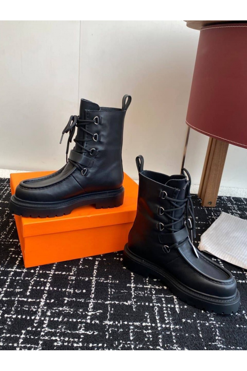 Hermes Женские кожаные ботинки Land Ankle premium