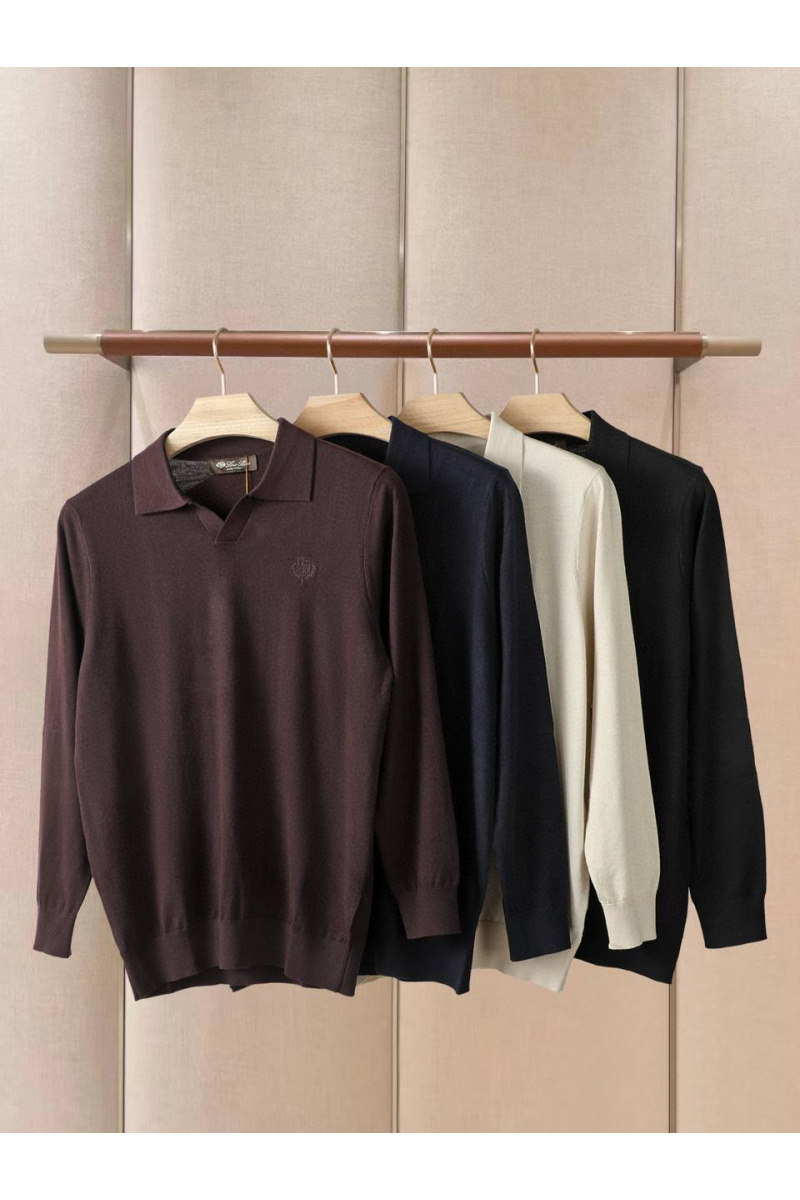 Loro Piana Поло с длинным рукавом premium - Brown