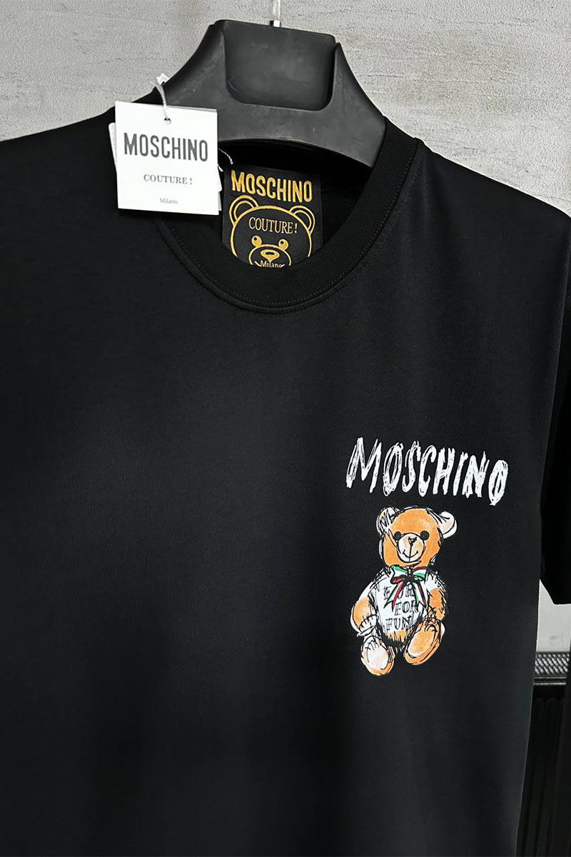 Moschino Мужская чёрная футболка Teddy Bear