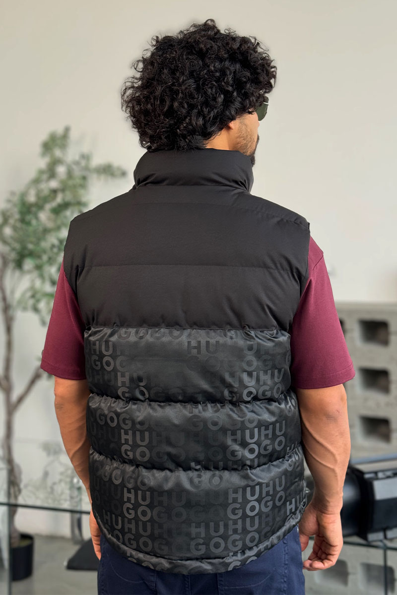 Hugо Воss Мужской чёрный жилет Baltino engraved-logo