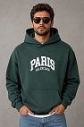 Зелёное худи Paris logo-embroidered