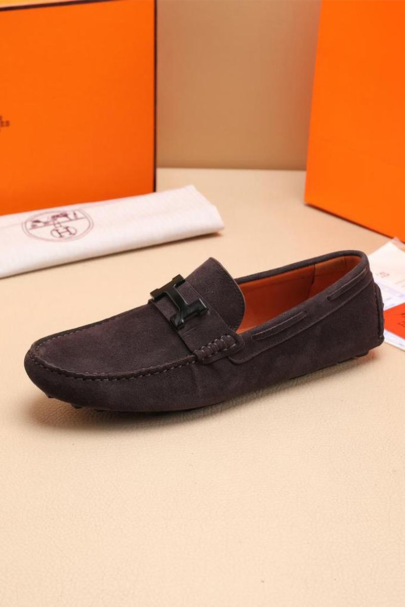 Hermes Мужские замшевые мокасины 