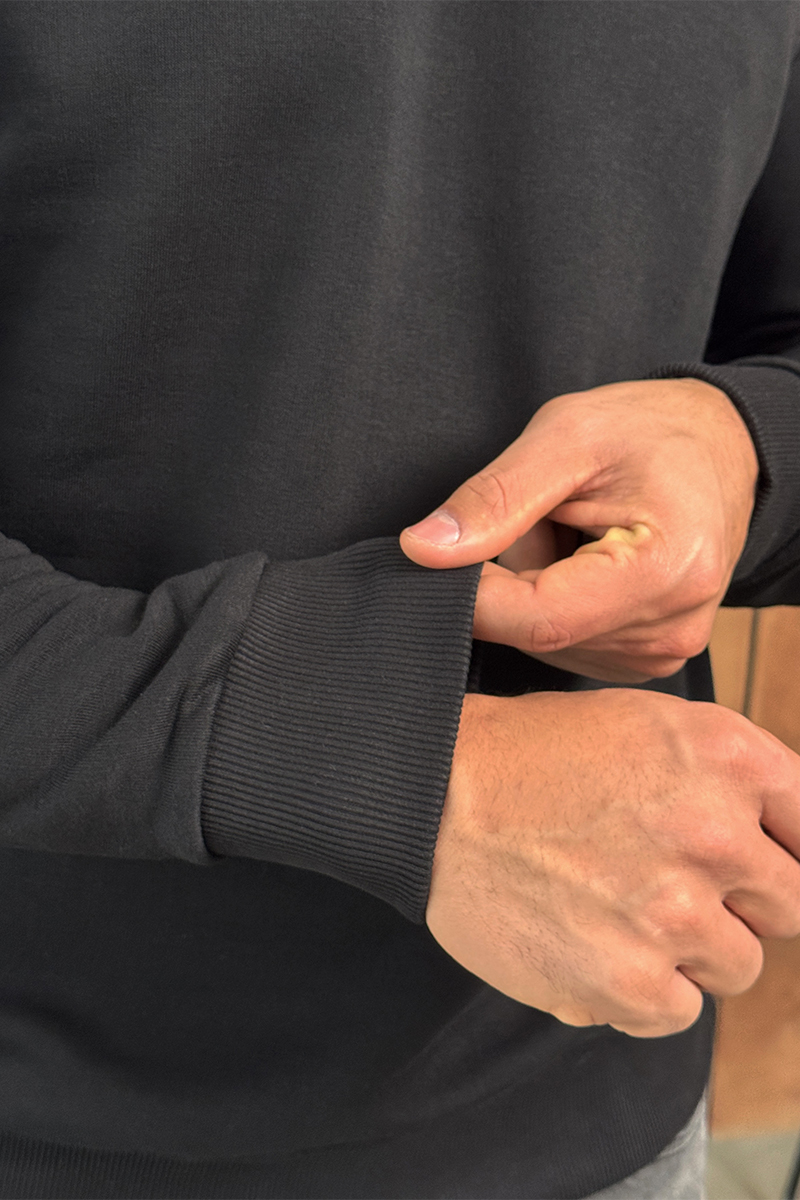 Prada Мужской чёрный свитшот Linea Rossa logo