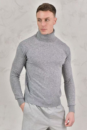 Мужская водолазка Premium - Light Gray