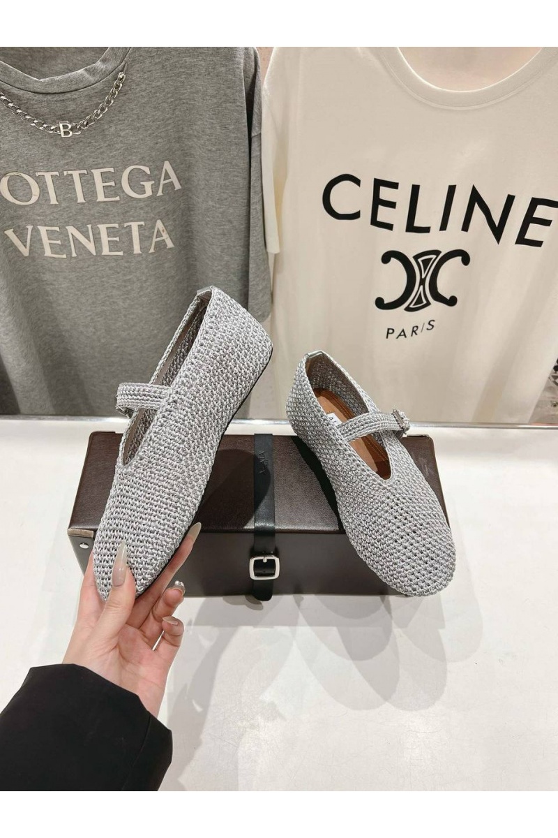 Designer Clothing Женские плетёные балетки ALaia Premium - Grey