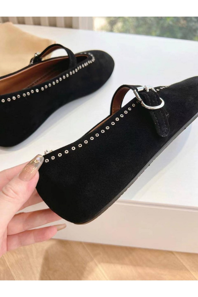 Designer Clothing Женские замшевые балетки Alaia Strass Suede premium