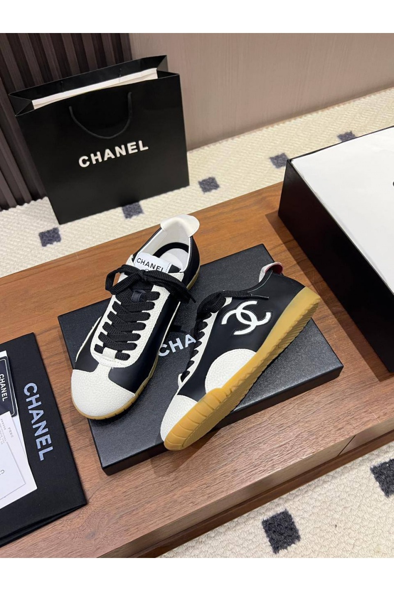 Chаnеl Женские кожаные кроссовки premium