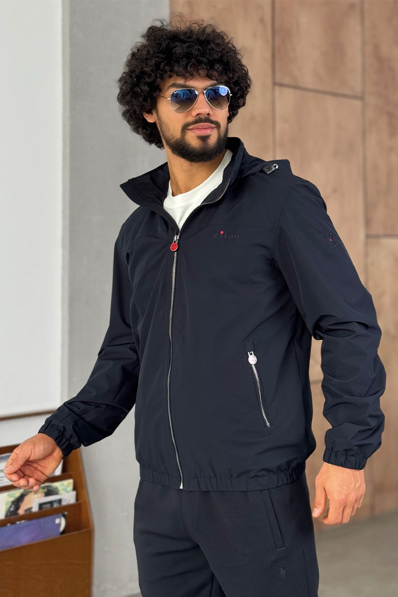 Kiton Мужская тёмно-синяя ветровка 