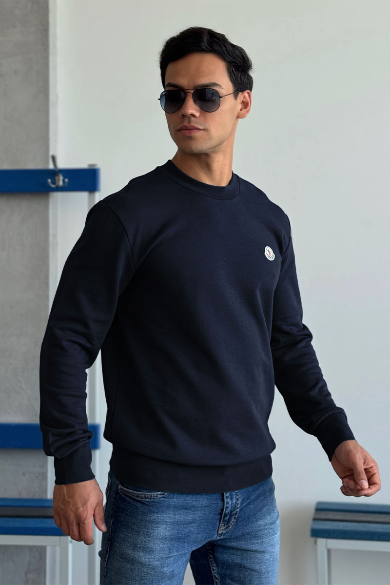 Moncler Свитшот тёмно-синего цвета logo-patch