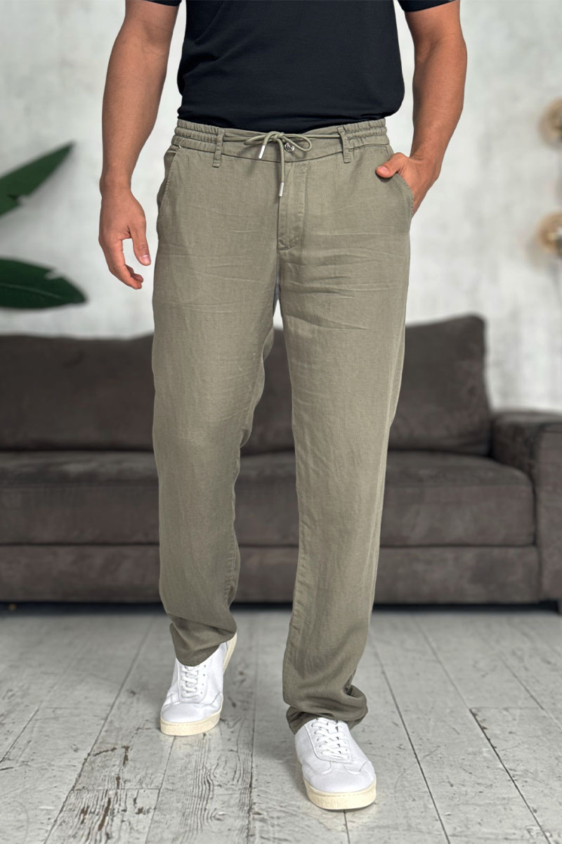 Loro Piana Мужские брюки цвета хаки 