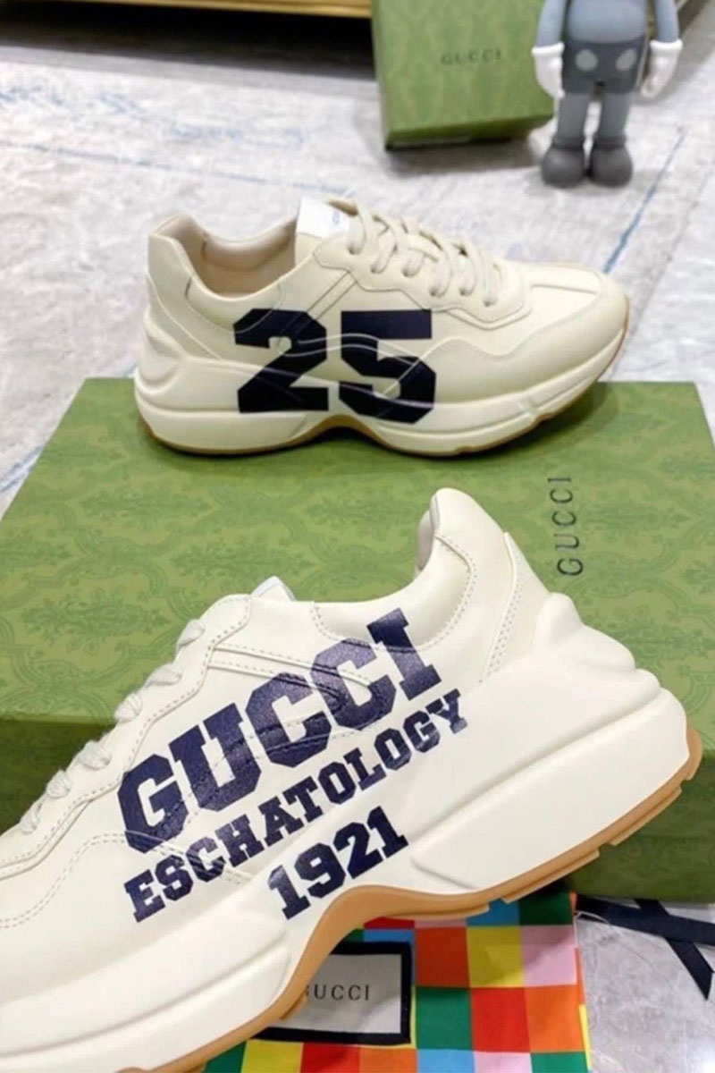 Gucci Кожаные кроссовки Rhyton "25" - Beige