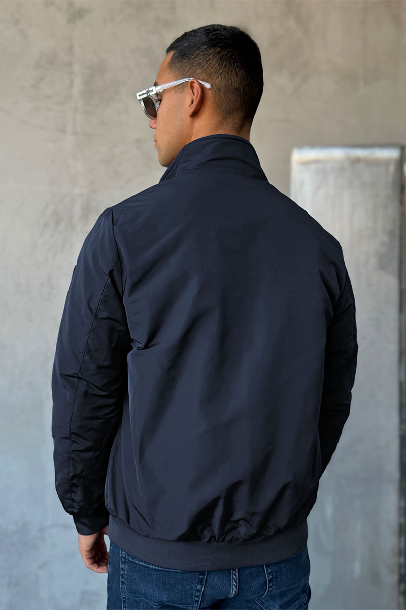 Hugо Воss Мужская тёмно-синяя ветровка logo-patch