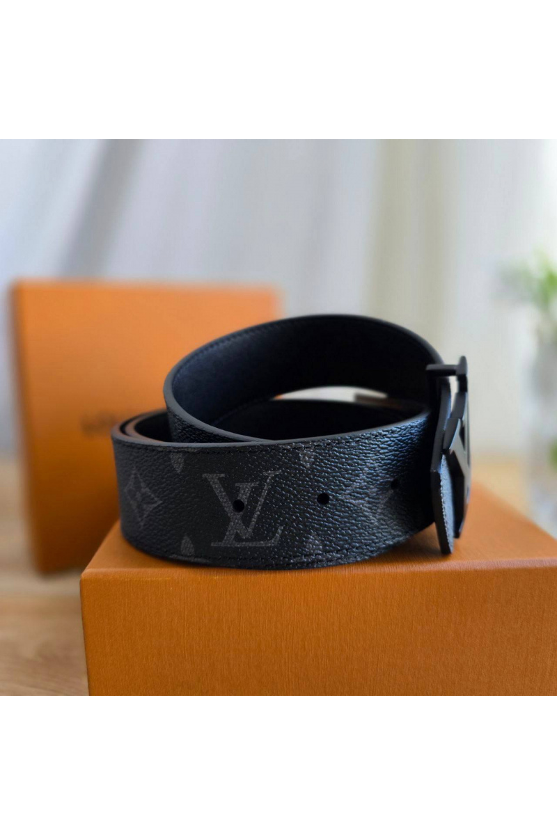 Lоuis Vuittоn Кожаный ремень Monogram Eclipse (ширина 4 см)