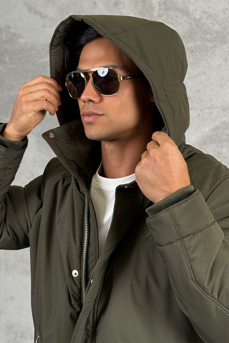 Loro Piana Парка цвета хаки logo-patch