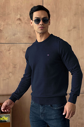 Мужская кофта тёмно-синего цвета logo-embroidered