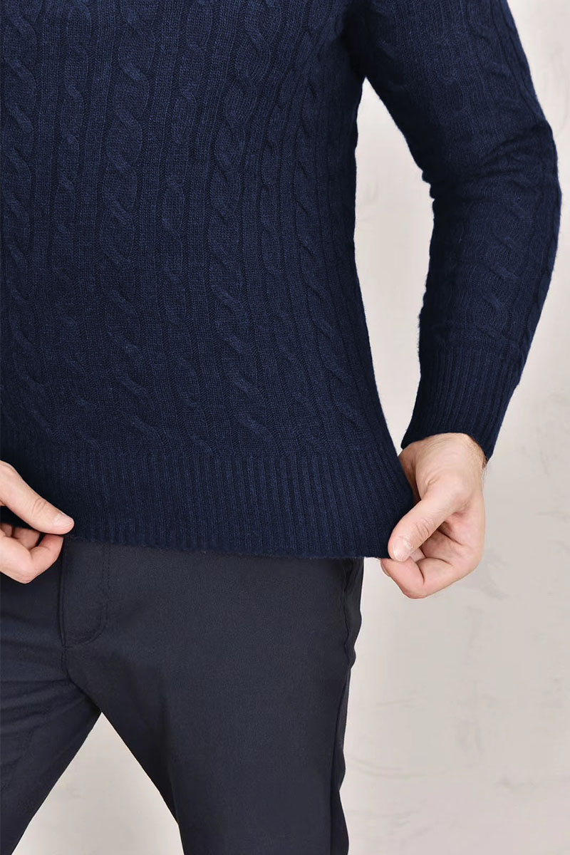 Loro Piana Кашемировый свитер Premium zip-neck - Navy 