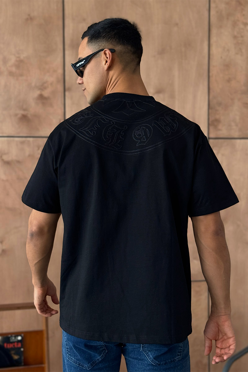 Designer Clothing Чёрная оверсайз футболка Gothic logo