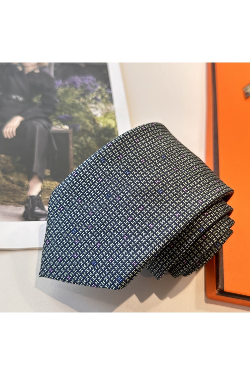 Hermes Галстук geometric logo-print premium - Black