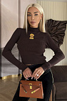Женский лонгслив Premium - Brown