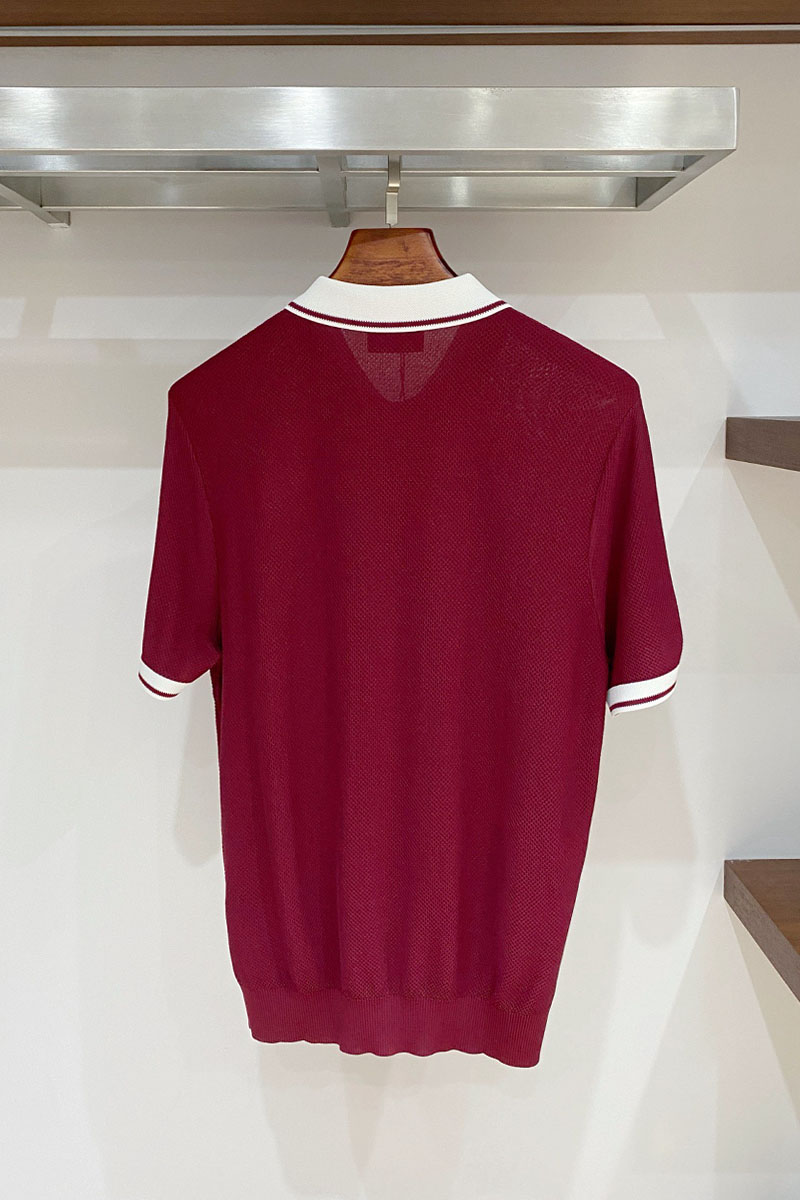 Kiton Мужское красное поло premium
