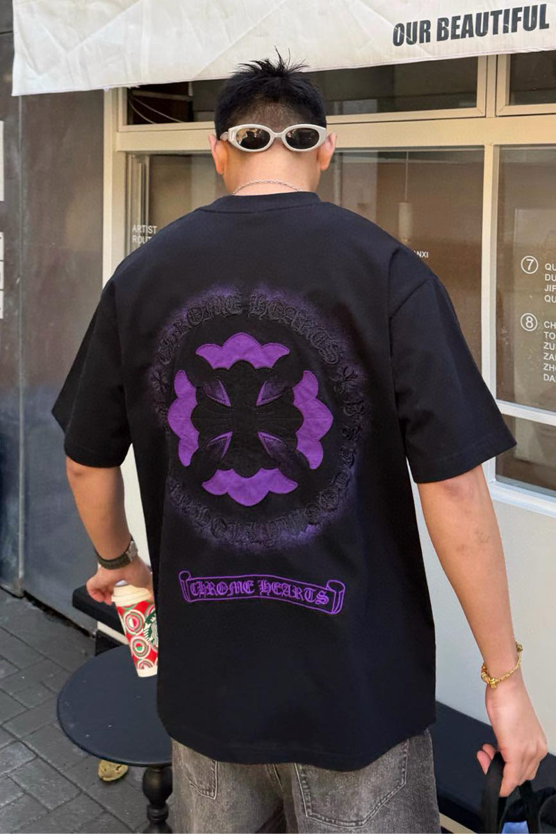 Chrome Hearts Чёрная оверсайз футболка Premium